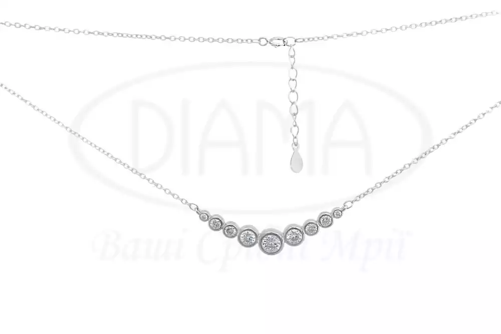Срібне кольє з цирконом фото 1