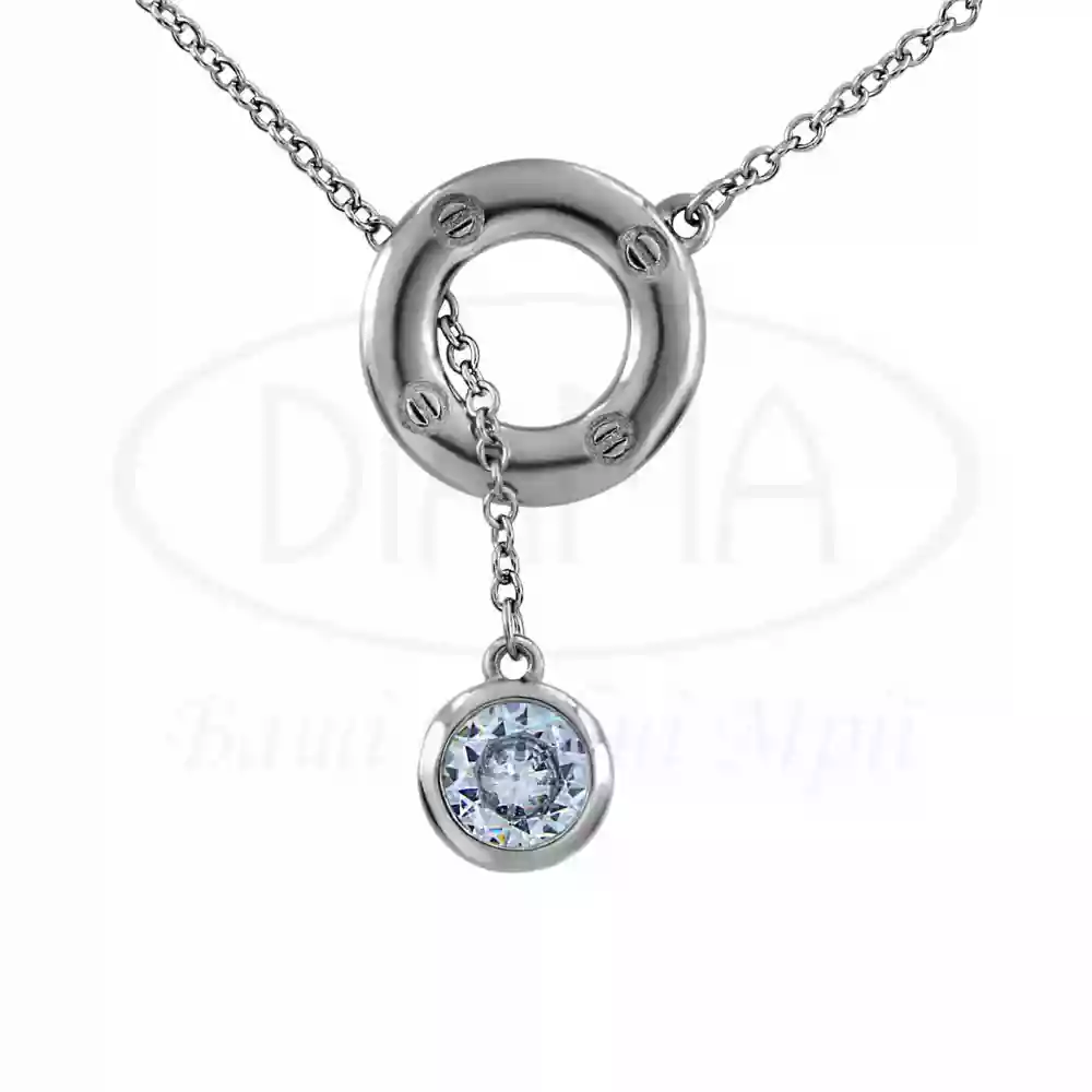 Срібне кольє з цирконом фото 1