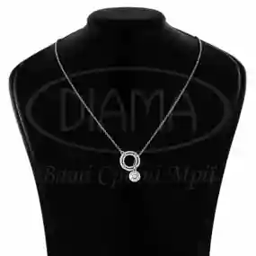 Срібне кольє з цирконом