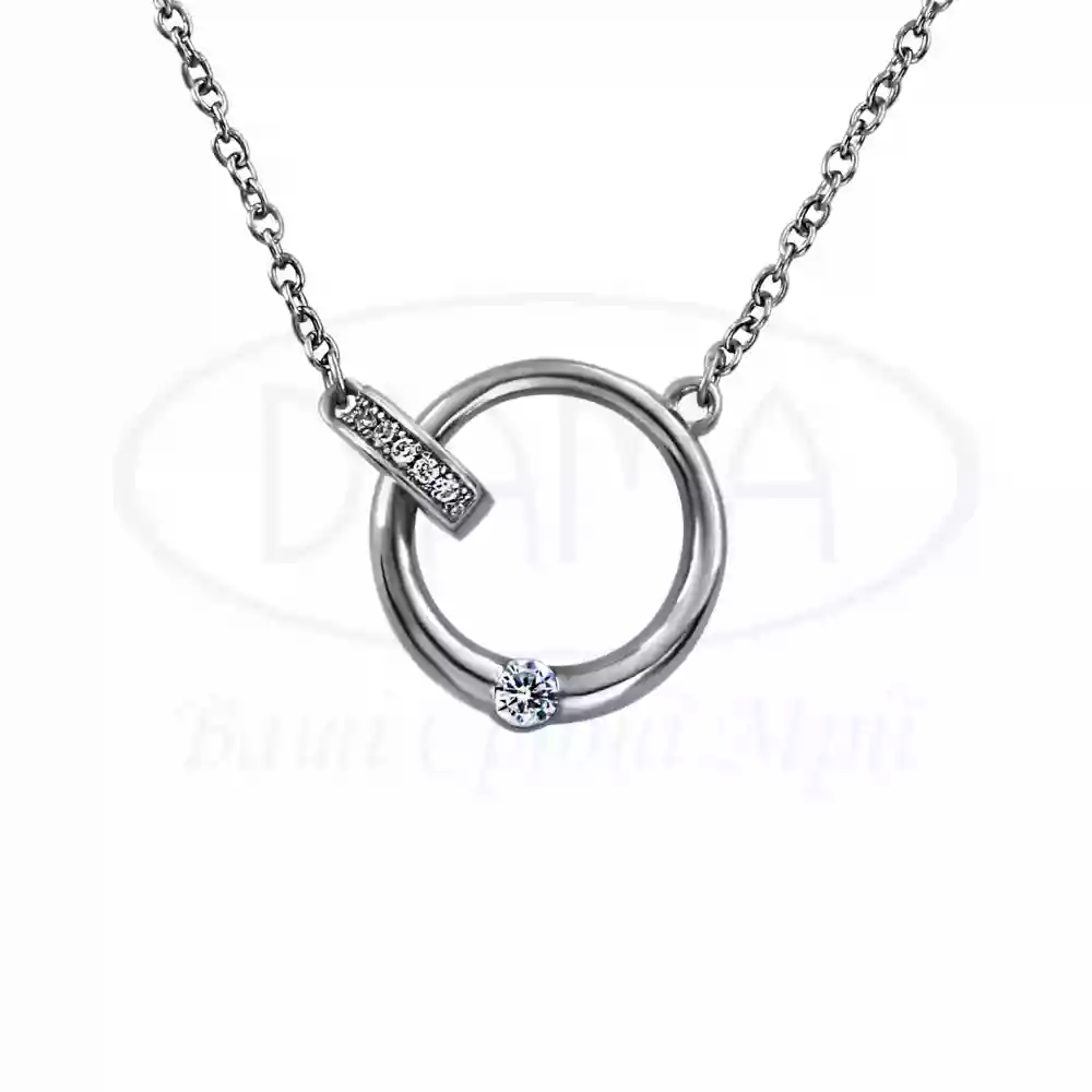 Срібне кольє з цирконом фото 1