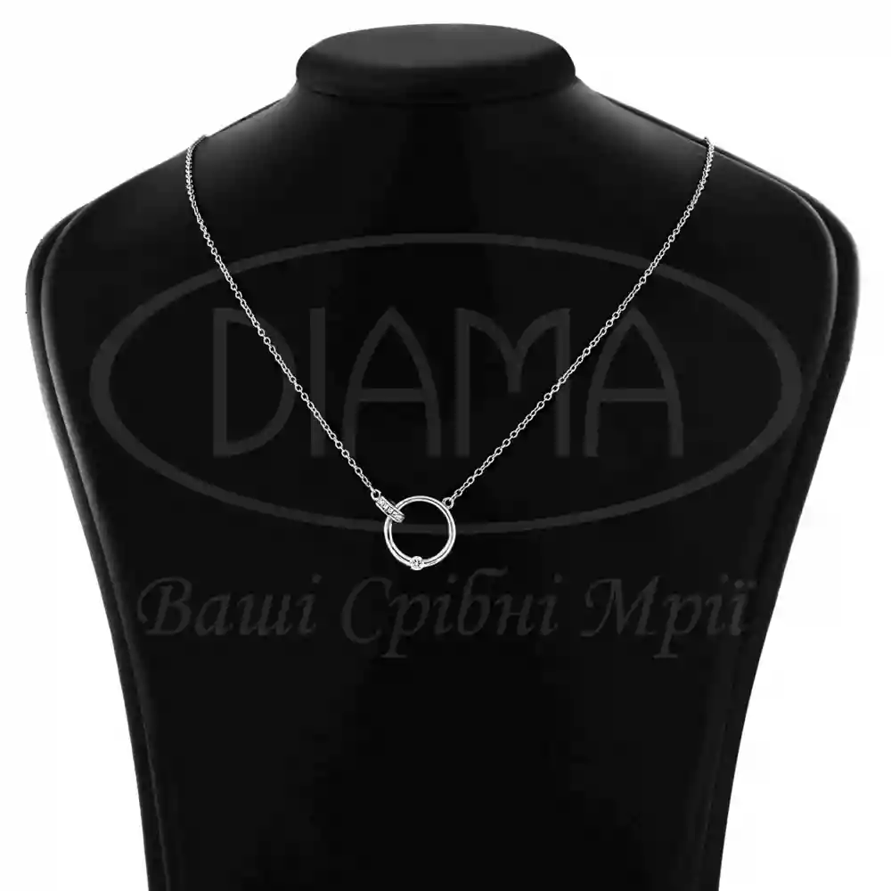 Срібне кольє з цирконом фото 2