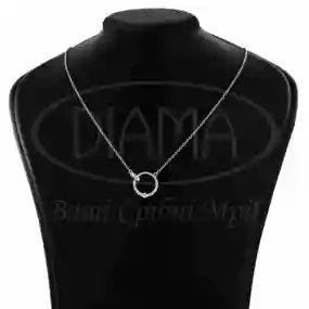 Срібне кольє з цирконом