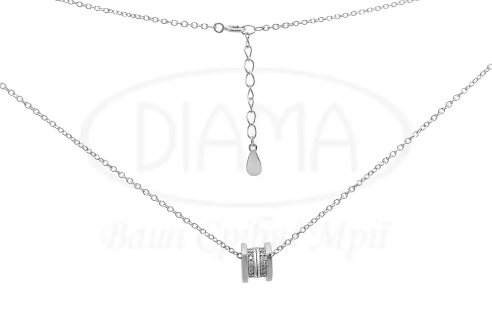 Срібне кольє з цирконом фото 1