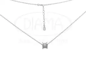 Срібне кольє з цирконом