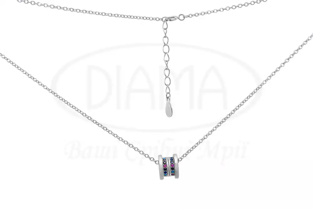 Срібне кольє з цирконом фото 1