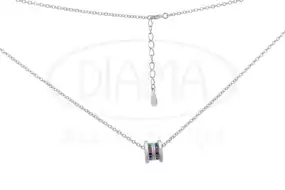 Срібне кольє з цирконом