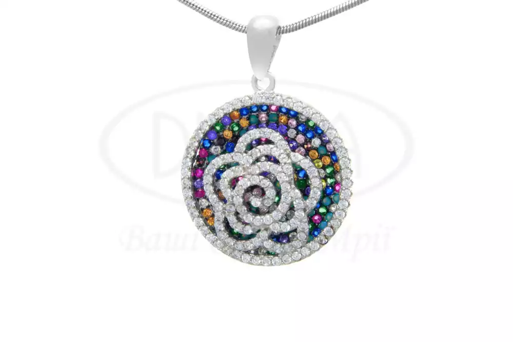 Срібна підвіска з цирконом фото 1