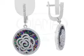 Срібні сережки з цирконом