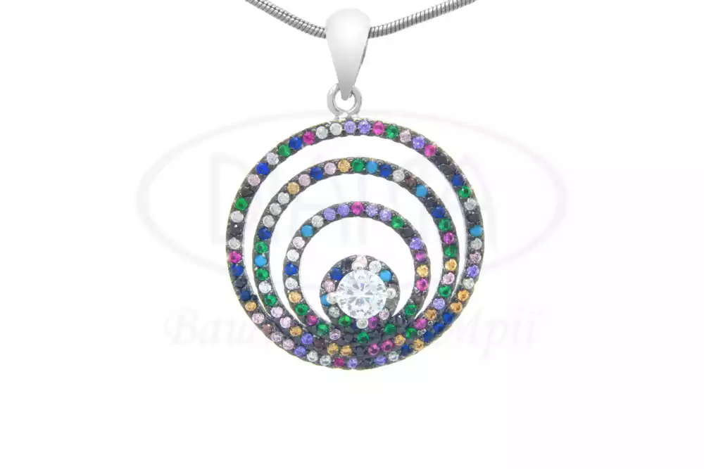 Срібна підвіска з цирконом фото 1