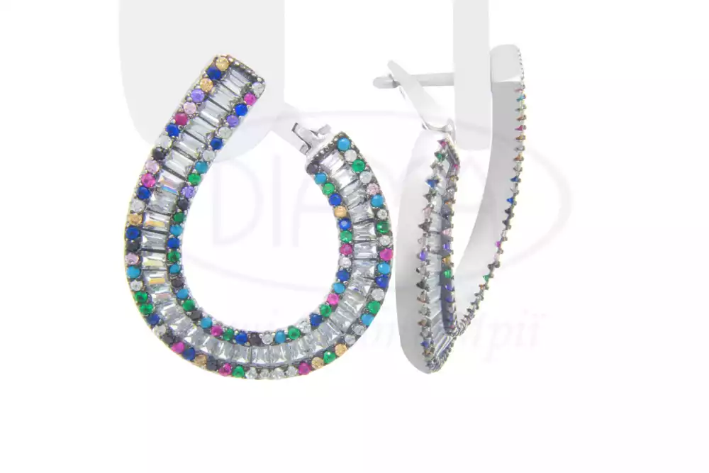 Срібні сережки "Підкова" фото 1