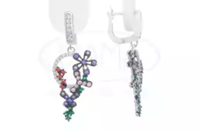 Срібні сережки "Квіти"