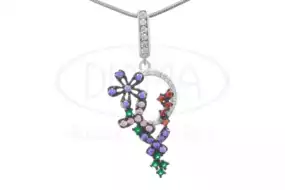 Срібна підвіска "Квіти"