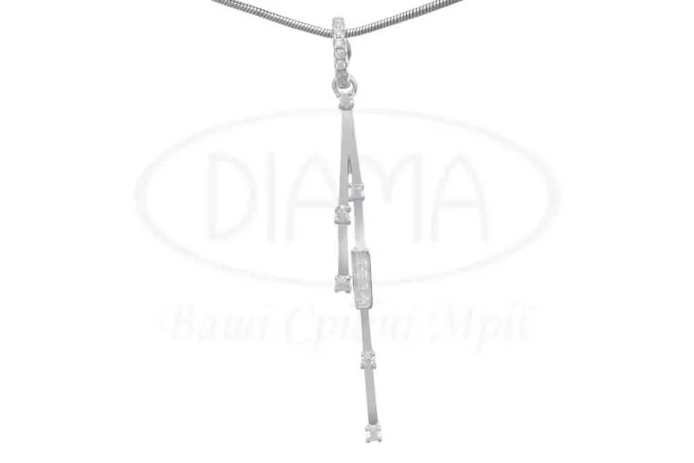 Срібна підвіска з цирконом фото 1