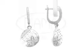 Срібні сережки з цирконом