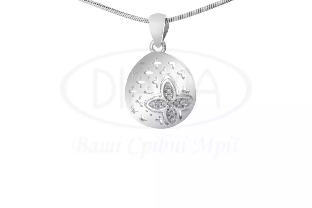 Срібна підвіска з цирконом фото 1