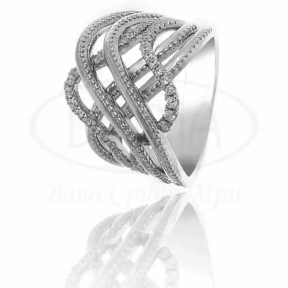 Каблучка срібна з цирконом фото 1