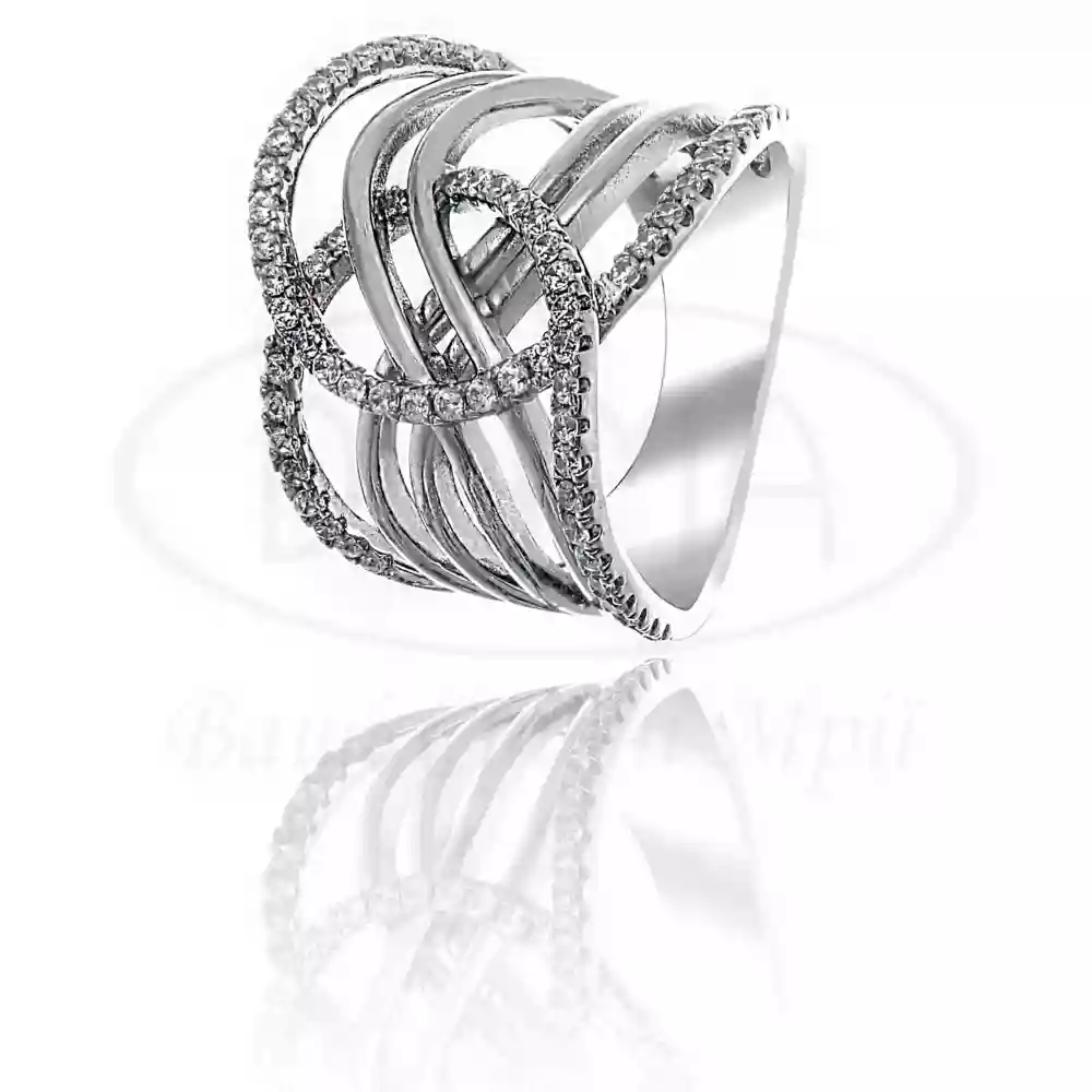 Каблучка срібна з цирконом фото 1