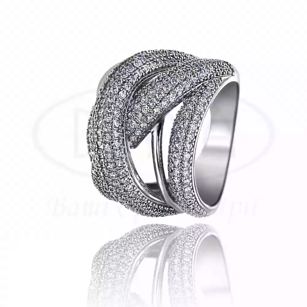 Каблучка срібна з цирконом фото 1