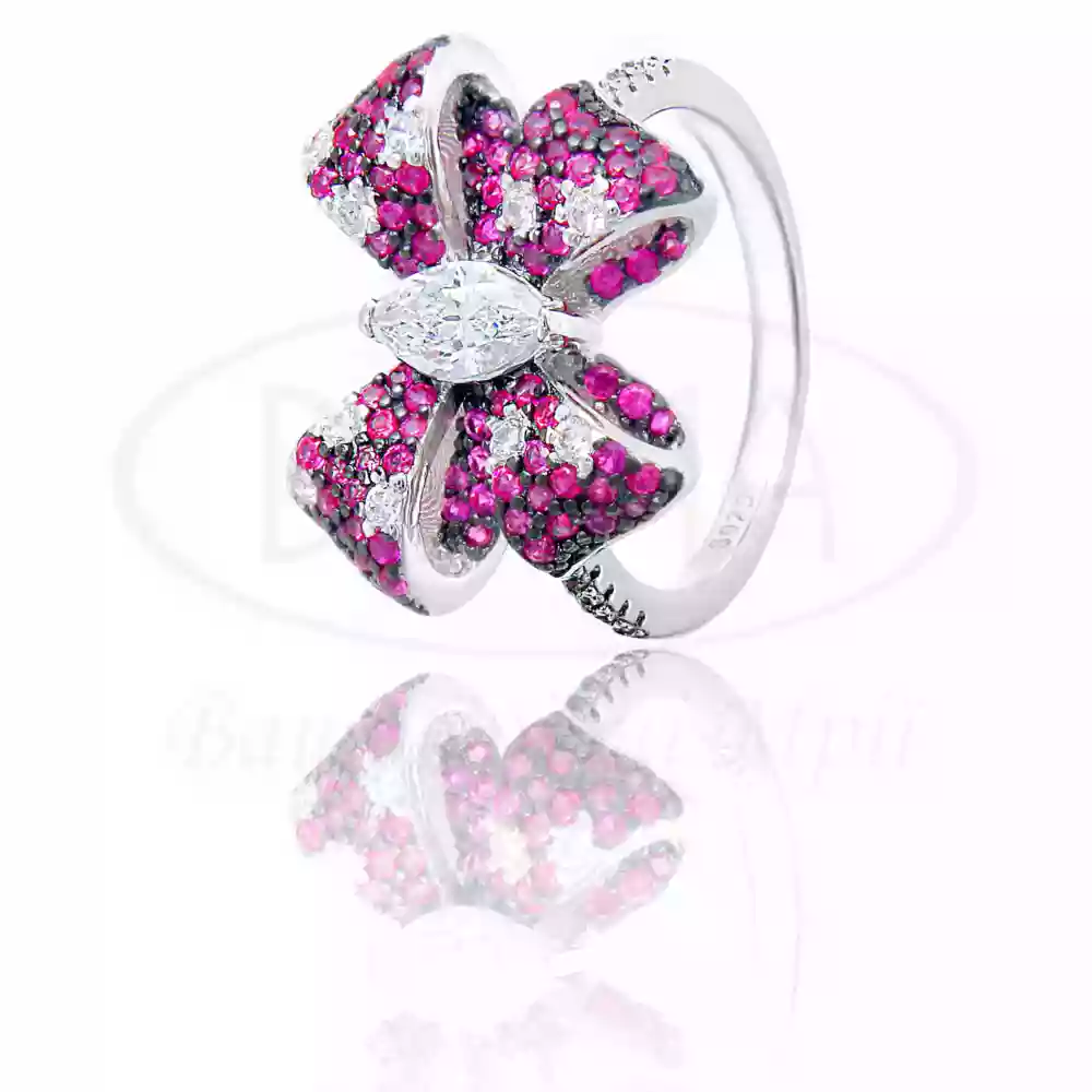 Каблучка срібна "Бант" фото 1