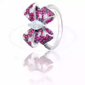 Каблучка срібна "Бант"