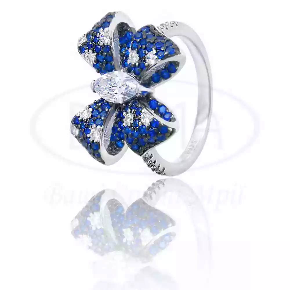 Каблучка срібна "Бант" фото 1