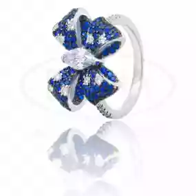 Каблучка срібна "Бант"