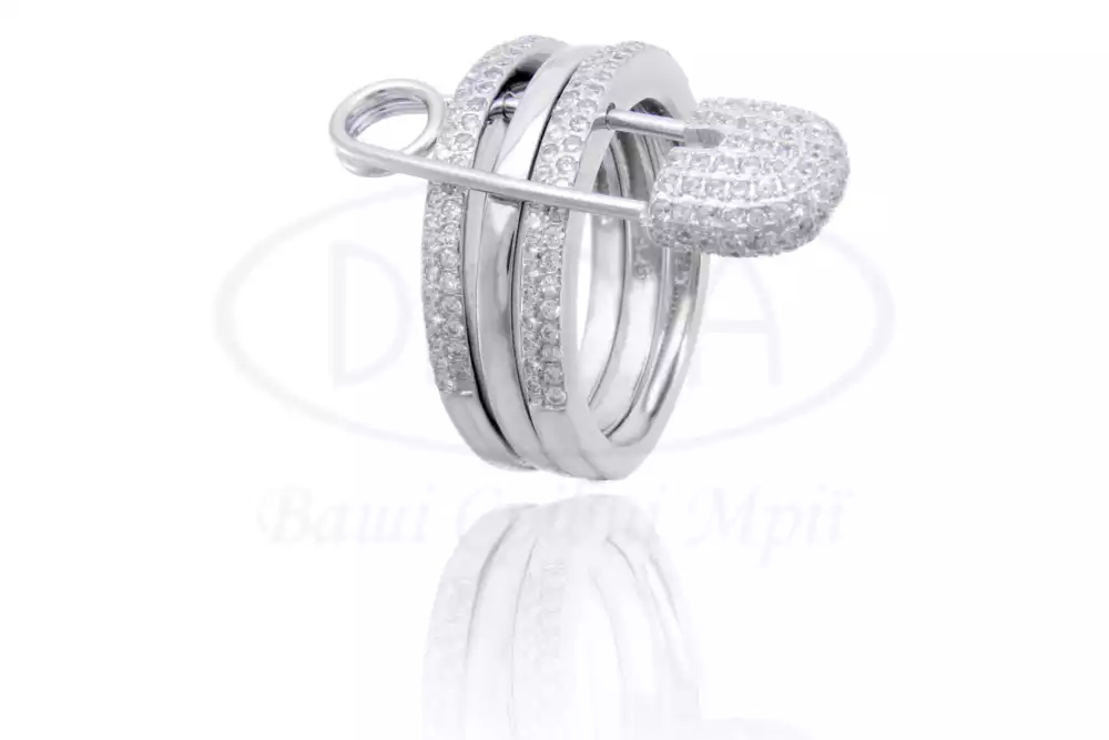 Каблучка срібна "Булавка" фото 1