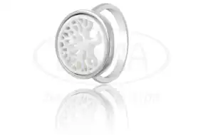 Каблучка срібна з перламутром