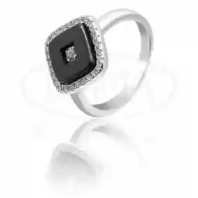 Каблучка срібна з керамікою