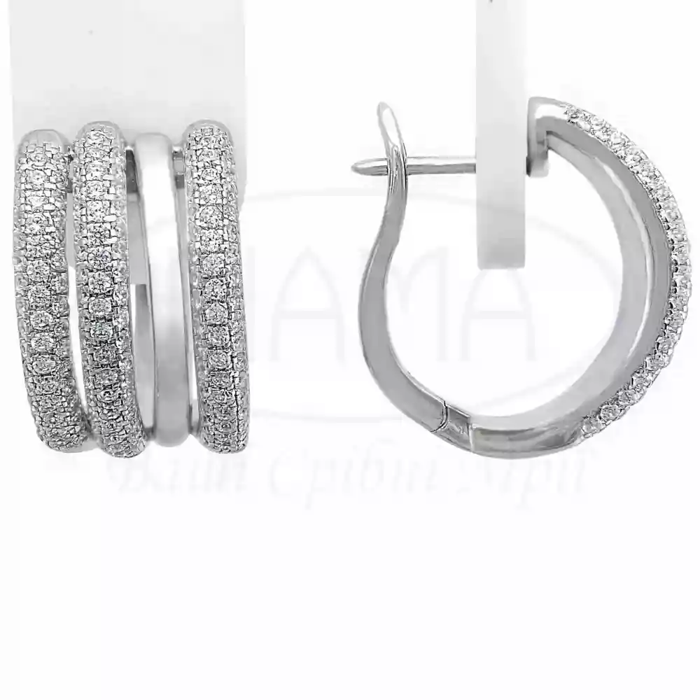 Сережки срібні з цирконом фото 1