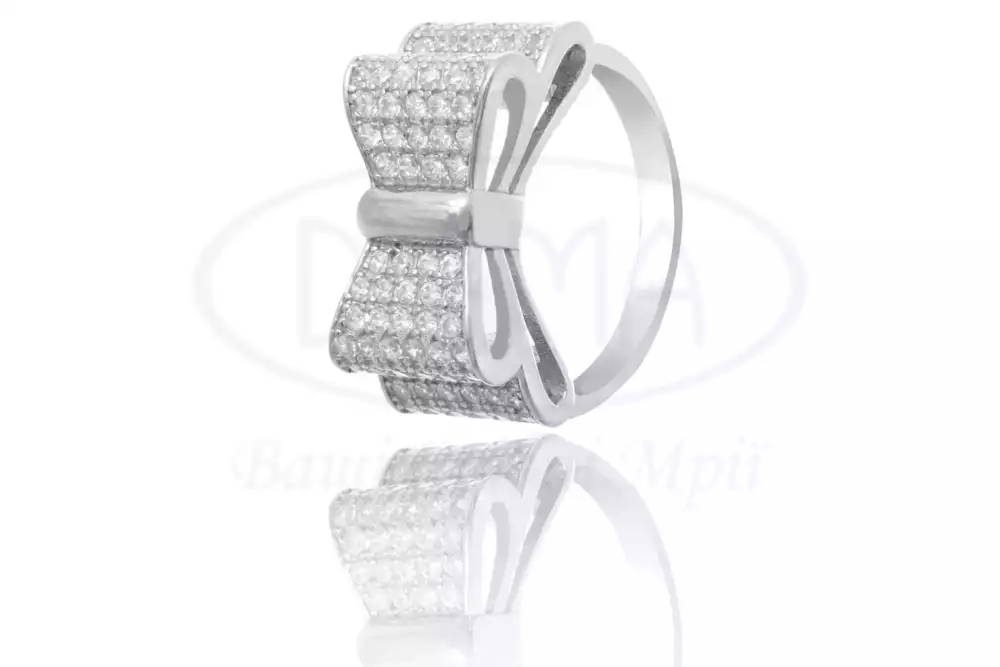 Каблучка срібна "Бант" фото 1