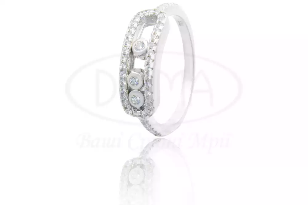 Каблучка срібна з цирконом фото 1