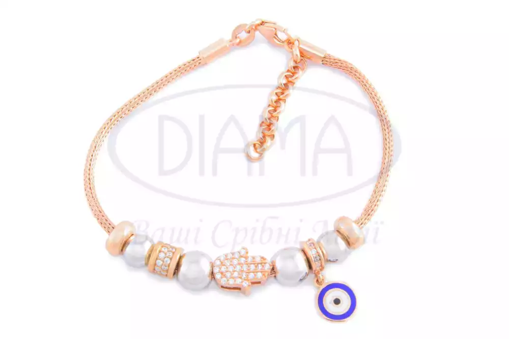 Срібний браслет з цирконом фото 1