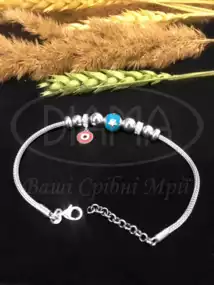 Срібний браслет з емаллю та цирконом