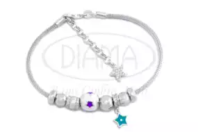 Срібний браслет з емаллю та цирконом