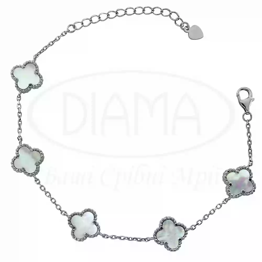 Браслет срібний з білим перламутром фото 1