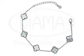 Браслет срібний з білим перламутром