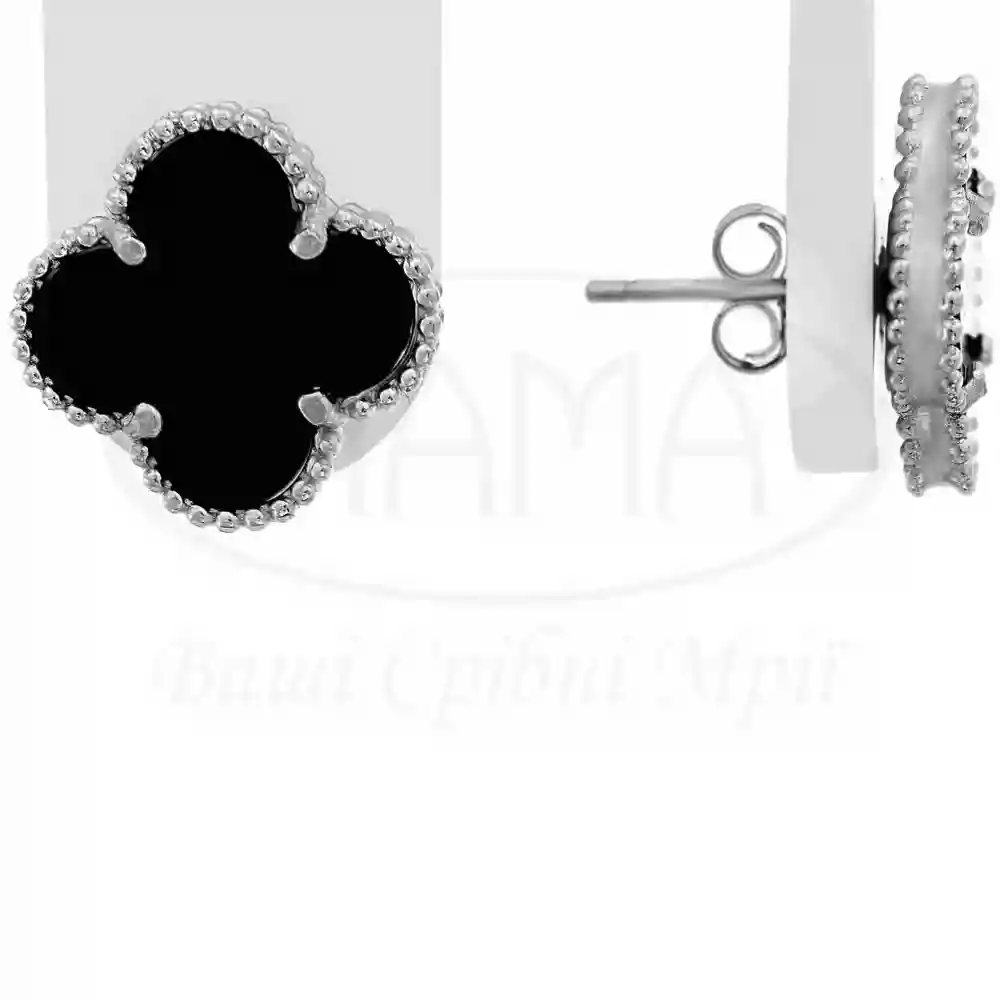 Сережки срібні Конюшина фото 1