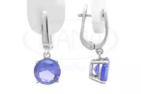 Сережки срібні з Танзанітом