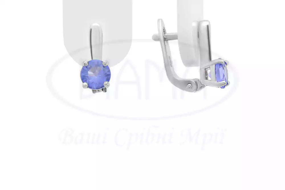 Сережки срібні з Танзанітом фото 1