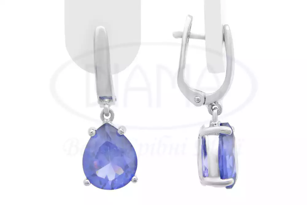 Сережки срібні з Танзанітом фото 1