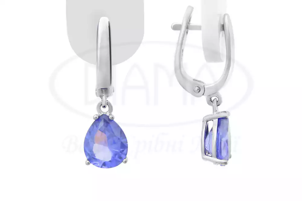 Сережки срібні з Танзанітом фото 1