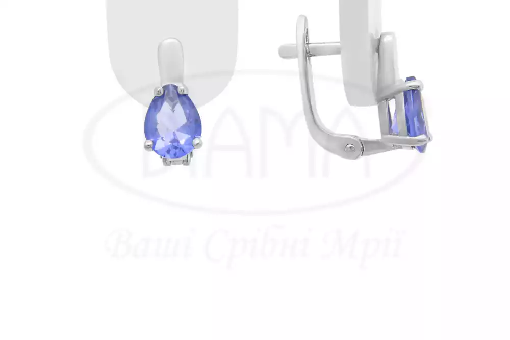 Сережки срібні з Танзанітом фото 1