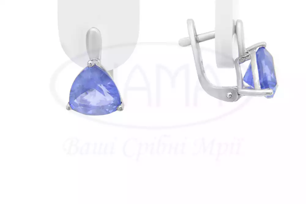 Сережки срібні з Танзанітом фото 1