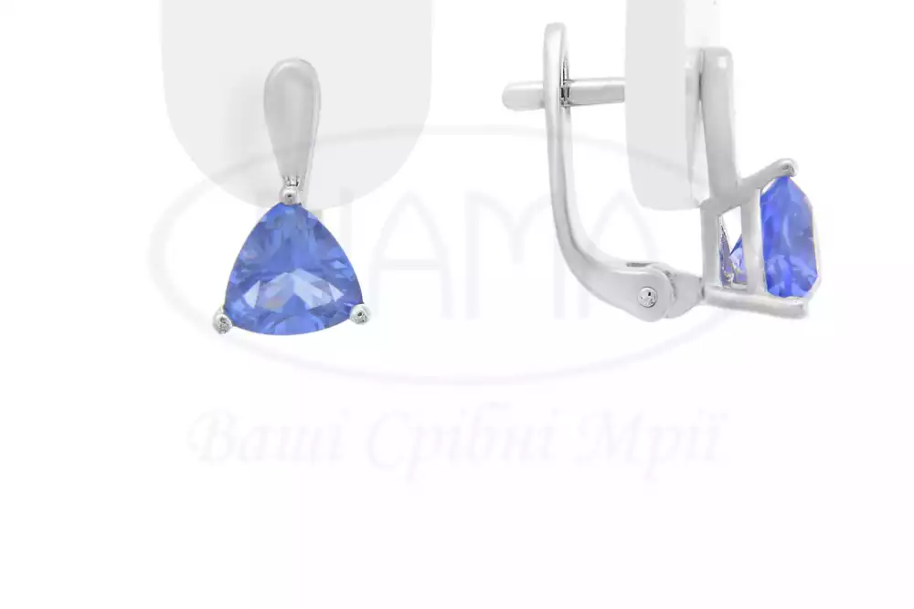 Сережки срібні з Танзанітом фото 1