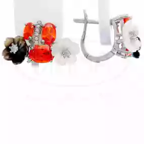 Сережки срібні з Перламутром та Цирконом