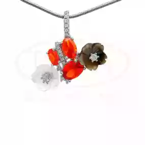 Підвіска срібна з Перламутром та Цирконом