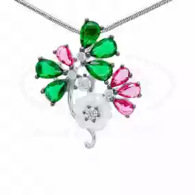 Підвіска срібна з Перламутром та цирконом