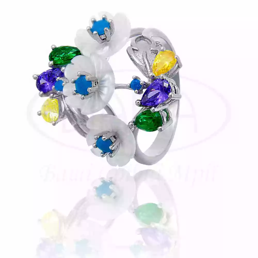 Каблучка срібна з Цирконом та Перламутром фото 1