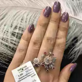 Каблучка срібна з Перламутром та Цирконом